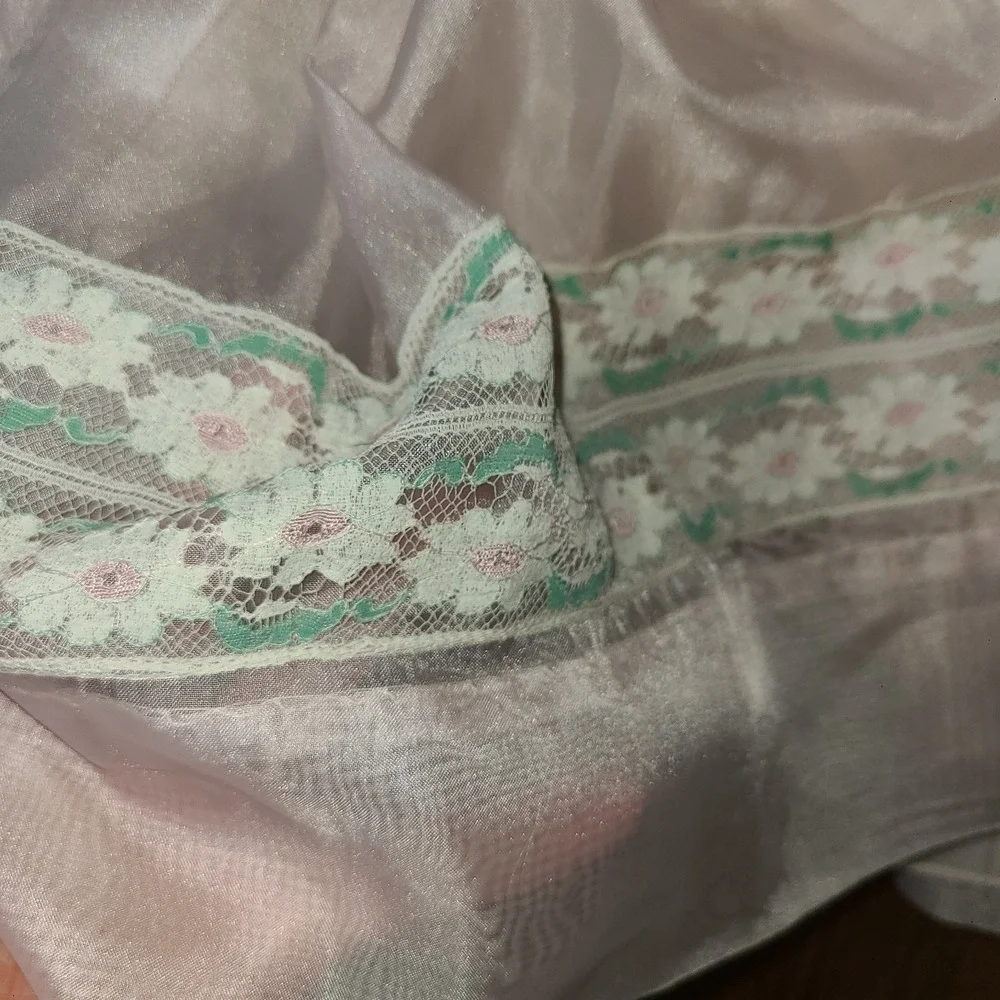 Vtg Rare 1950s Lil Bee Frockette Girls Pink Lining Lace Sheer Belted Dress Sz 5